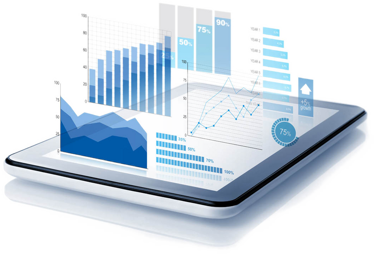 Isometric Business Charts Illustration